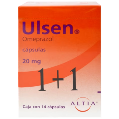 Ulsen 1+1 14 cápsulas, Lab. Altia (Omeprazol 20 mg)