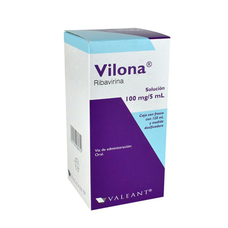 Vilona Solución 120 ml, Lab. Valeant (Ribavirina 100 mg / 5 ml)