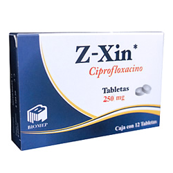 Z-Xin 12 tabletas, Lab. Biomep (Ciprofloxacino 250 mg)